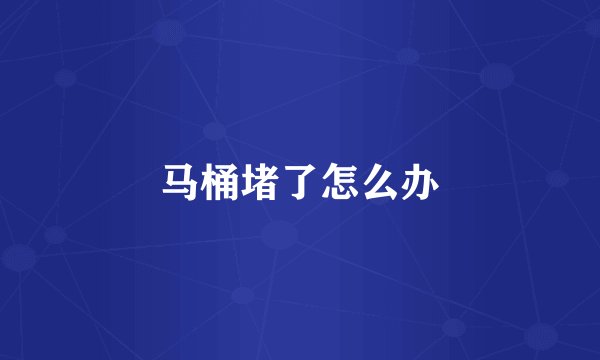 马桶堵了怎么办