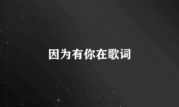 因为有你在歌词