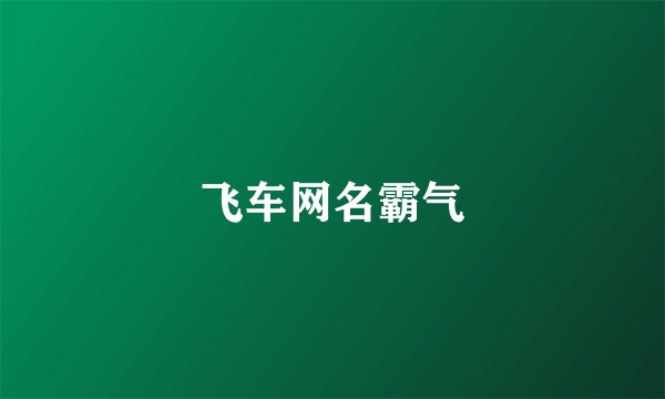 飞车网名霸气