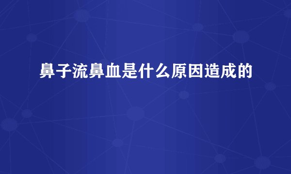 鼻子流鼻血是什么原因造成的