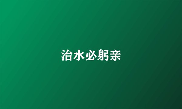 治水必躬亲