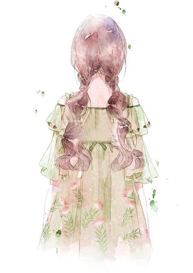 有没有唯美好看的女生背影插画图片？