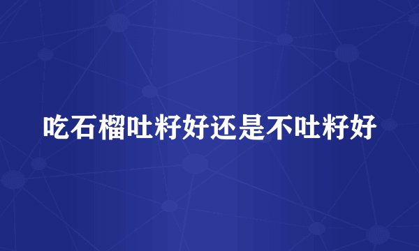 吃石榴吐籽好还是不吐籽好
