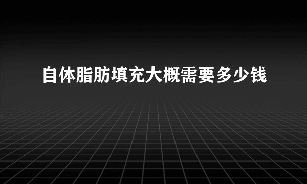 自体脂肪填充大概需要多少钱