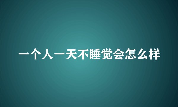 一个人一天不睡觉会怎么样