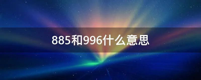 885和996什么意思