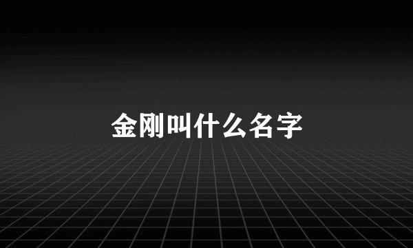 金刚叫什么名字