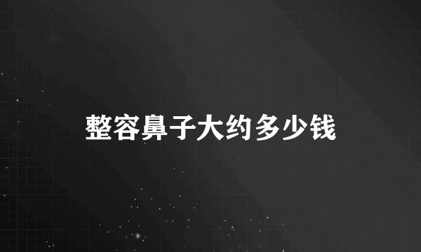 整容鼻子大约多少钱