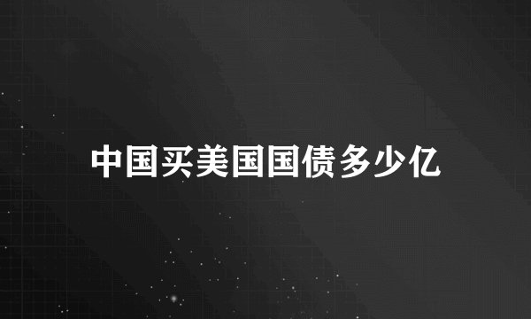 中国买美国国债多少亿