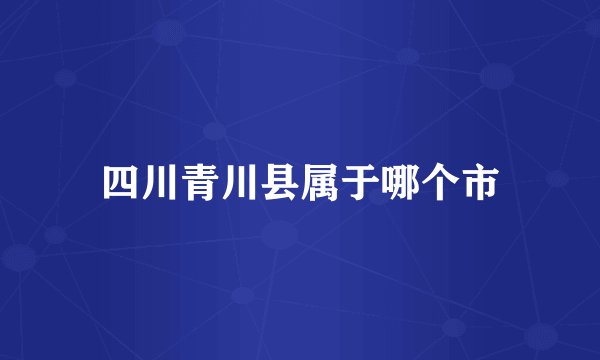 四川青川县属于哪个市