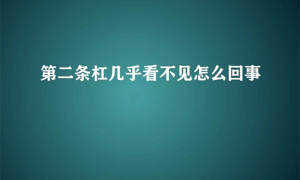 第二条杠几乎看不见怎么回事