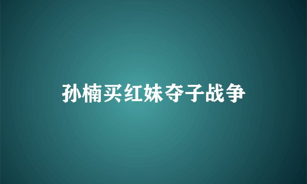 孙楠买红妹夺子战争