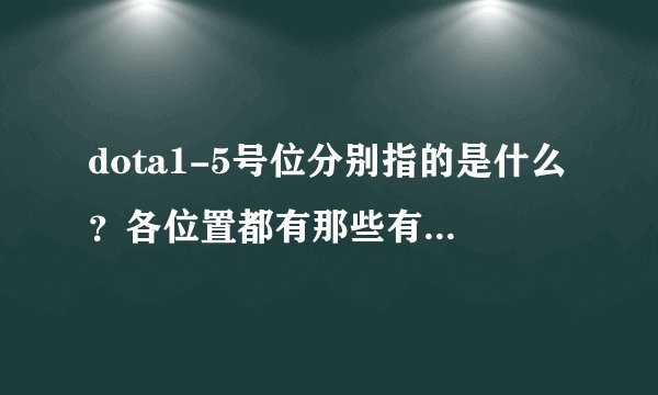 dota1-5号位分别指的是什么？各位置都有那些有名的职业选手？