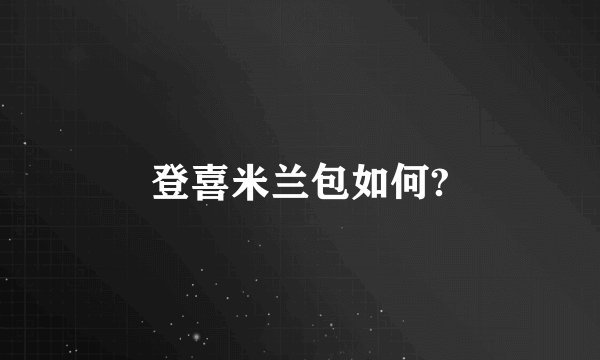 登喜米兰包如何?