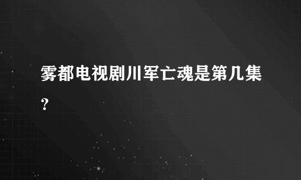 雾都电视剧川军亡魂是第几集？