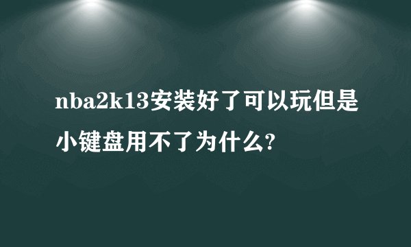 nba2k13安装好了可以玩但是小键盘用不了为什么?