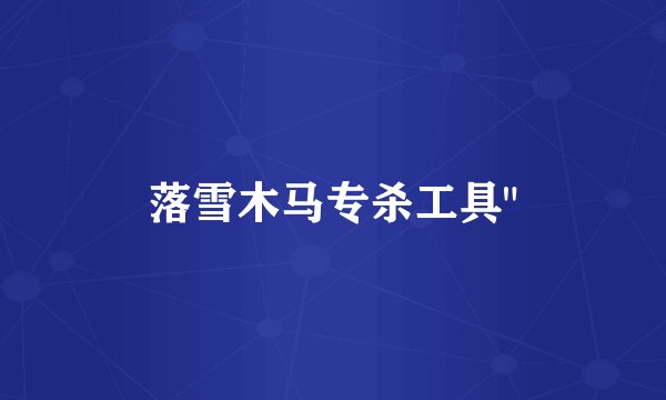 落雪木马专杀工具