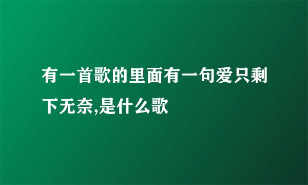 有一首歌的里面有一句爱只剩下无奈,是什么歌