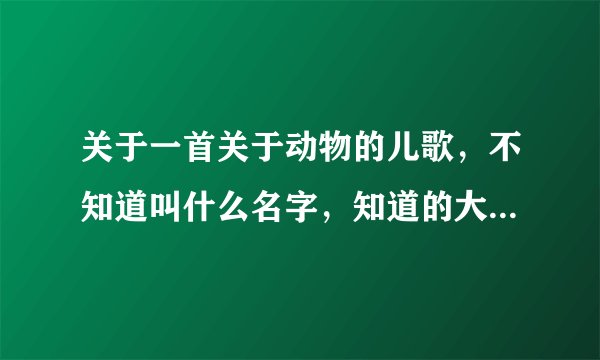 关于一首关于动物的儿歌，不知道叫什么名字，知道的大侠请教了····