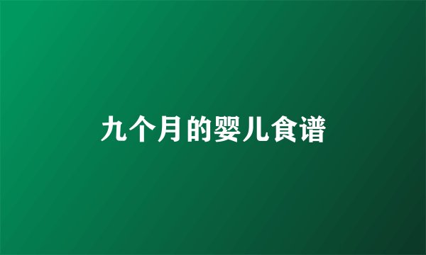 九个月的婴儿食谱