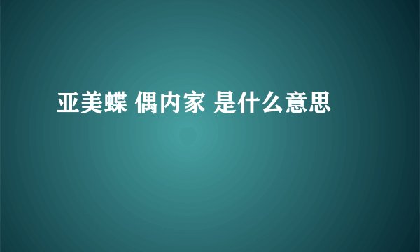 亚美蝶 偶内家 是什么意思