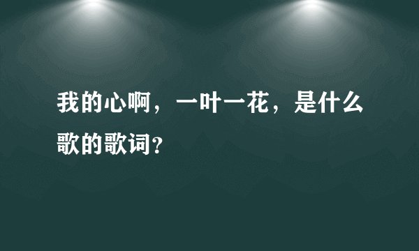 我的心啊,一叶一花,是什么歌的歌词?