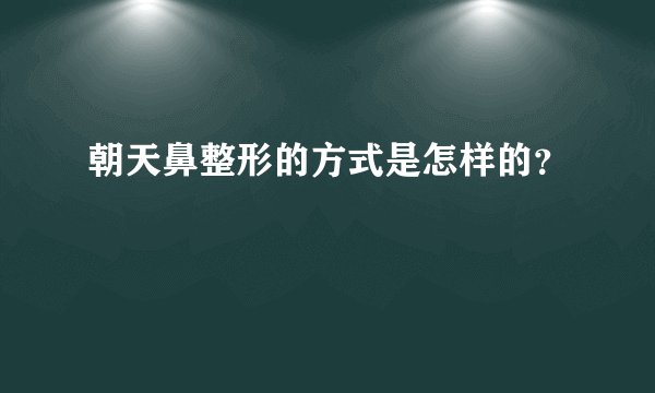 朝天鼻整形的方式是怎样的？