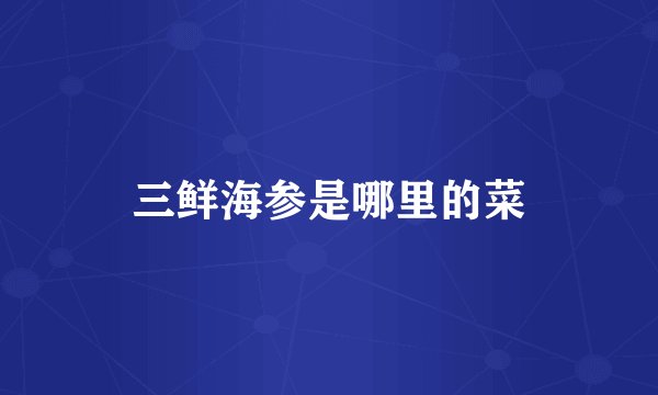 三鲜海参是哪里的菜