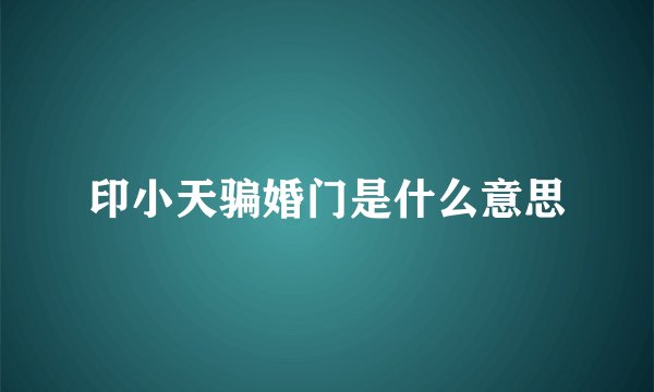 印小天骗婚门是什么意思