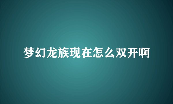 梦幻龙族现在怎么双开啊