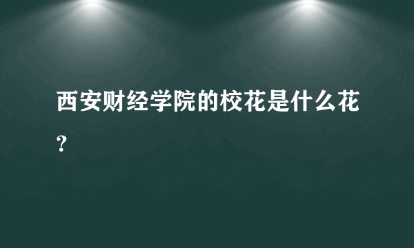 西安财经学院的校花是什么花？