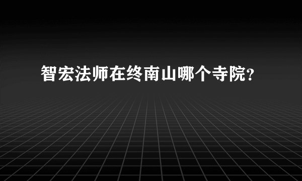 智宏法师在终南山哪个寺院？