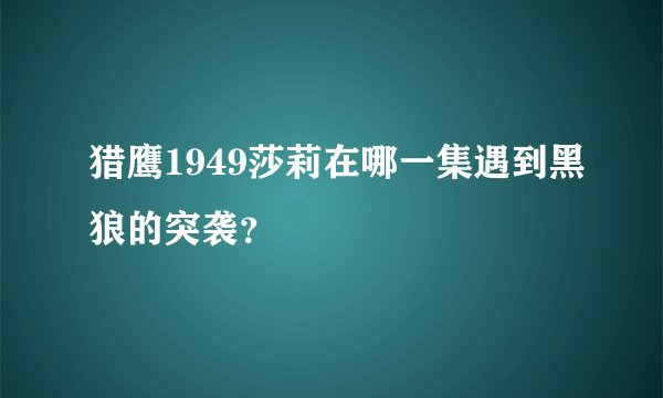 猎鹰1949莎莉在哪一集遇到黑狼的突袭？