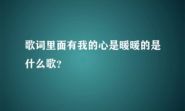 歌词里面有我的心是暖暖的是什么歌？