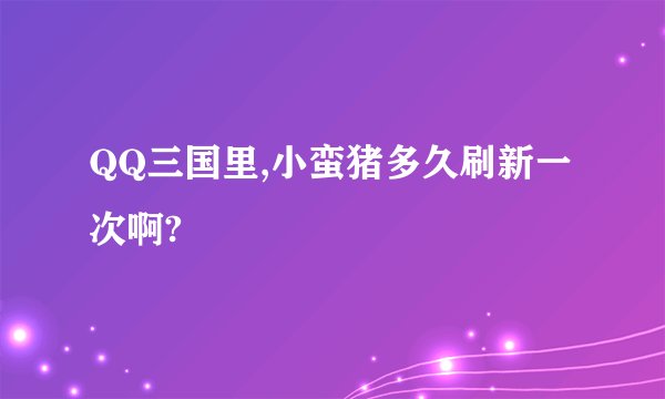QQ三国里,小蛮猪多久刷新一次啊?
