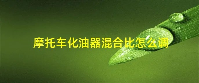 摩托车化油器混合比怎么调