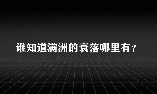 谁知道满洲的衰落哪里有？