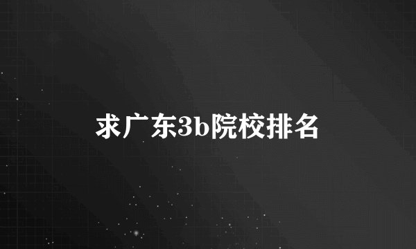 求广东3b院校排名