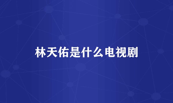 林天佑是什么电视剧