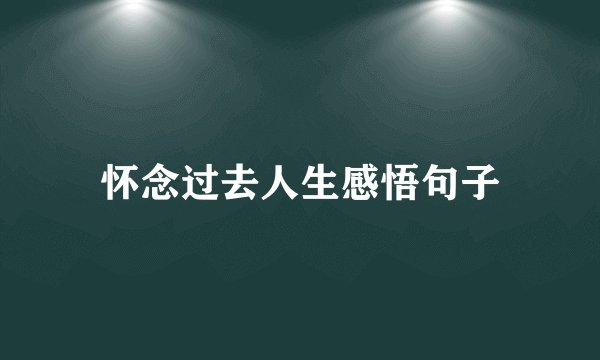 怀念过去人生感悟句子