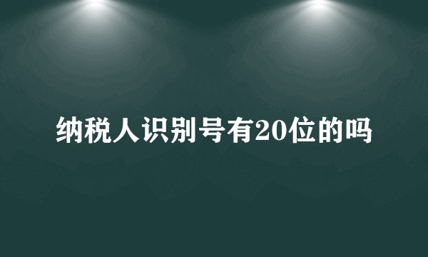 纳税人识别号有20位的吗