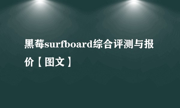 黑莓surfboard综合评测与报价【图文】