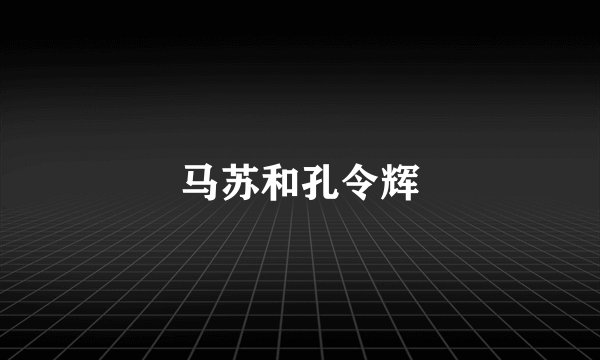 马苏和孔令辉