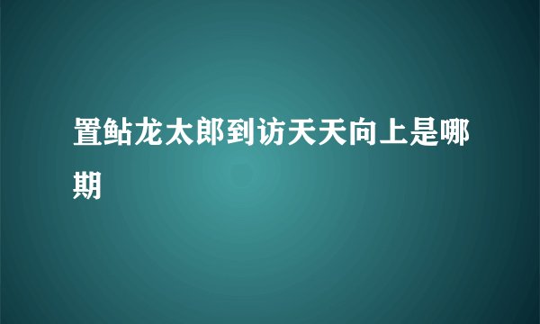 置鲇龙太郎到访天天向上是哪期