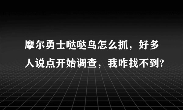 摩尔勇士哒哒鸟怎么抓，好多人说点开始调查，我咋找不到?