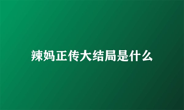 辣妈正传大结局是什么