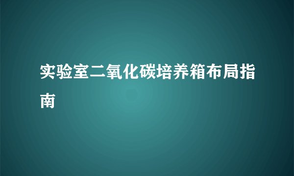 实验室二氧化碳培养箱布局指南