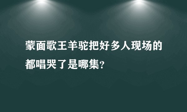 蒙面歌王羊驼把好多人现场的都唱哭了是哪集？