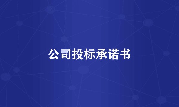 公司投标承诺书