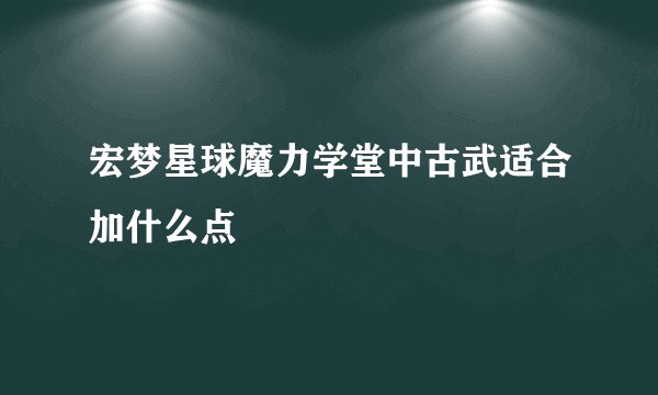 宏梦星球魔力学堂中古武适合加什么点